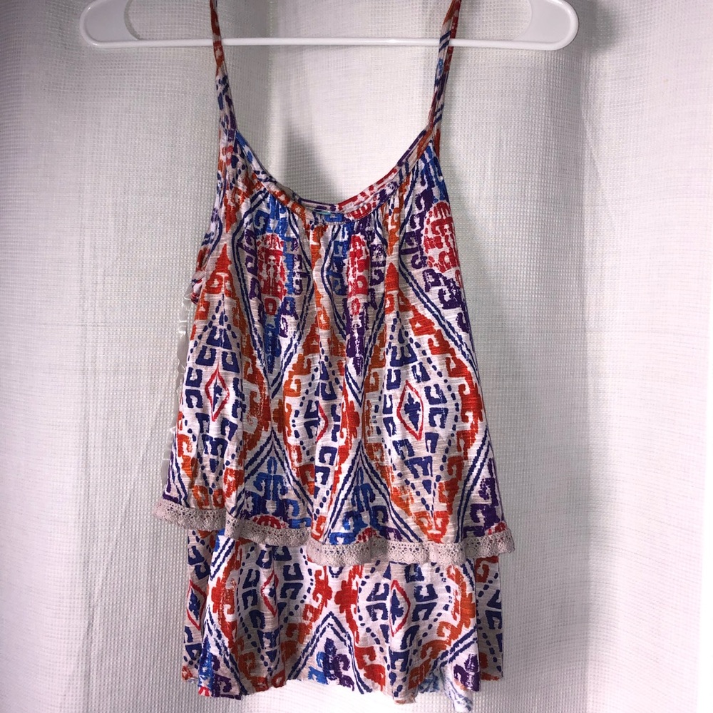 Tribal pattern layered tank size M